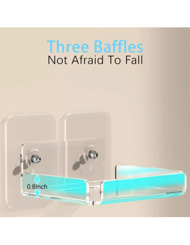 Estante de Montaje en Pared Sin Taladros MTNSPTCR 2 PCS 10x10 cm