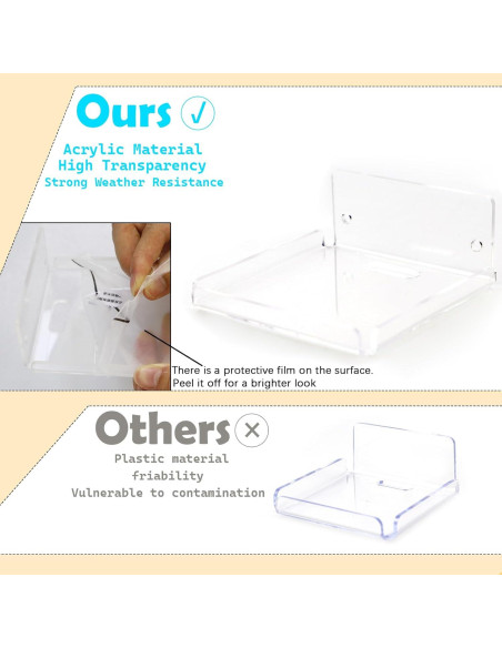 Estante de Montaje en Pared Sin Taladros MTNSPTCR 2 PCS 10x10 cm