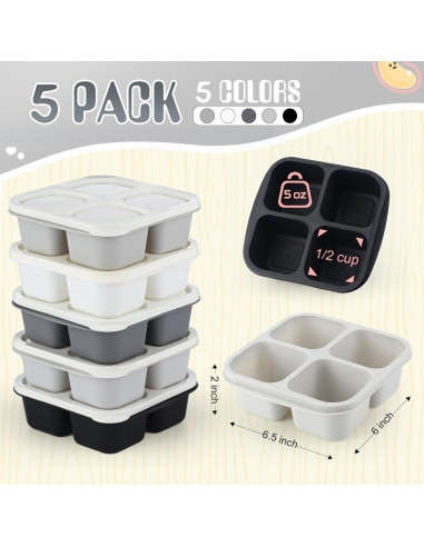 Contenedores de Snack Honeydak 5 Piezas 4 Compartimentos