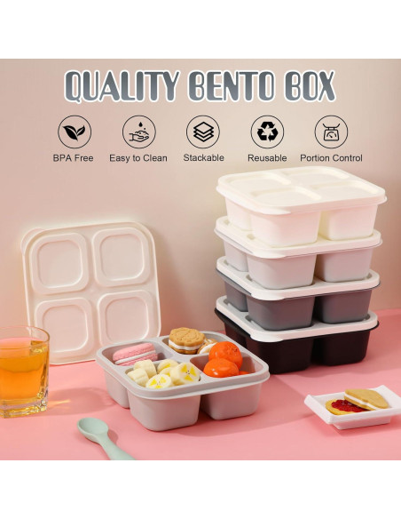 Contenedores de Snack Honeydak 5 Piezas 4 Compartimentos