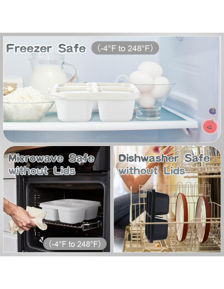 Contenedores de Snack Honeydak 5 Piezas 4 Compartimentos