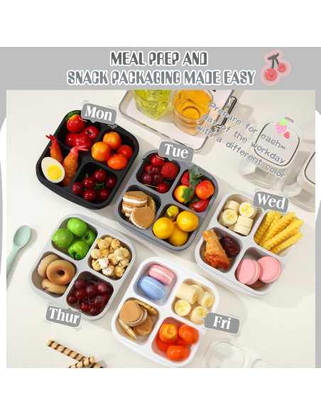 Contenedores de Snack Honeydak 5 Piezas 4 Compartimentos