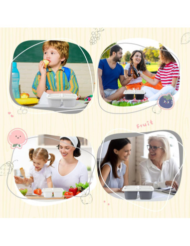 Contenedores de Snack Honeydak 5 Piezas 4 Compartimentos