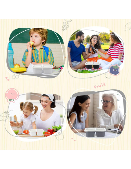 Contenedores de Snack Honeydak 5 Piezas 4 Compartimentos