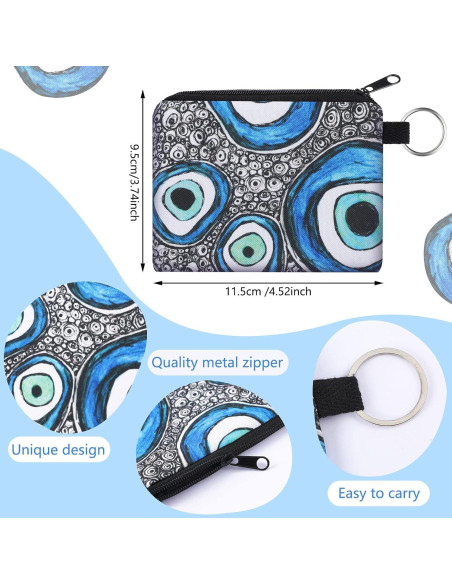 10 Monederos Mini Boho con Cremallera para Mujeres y Niñas