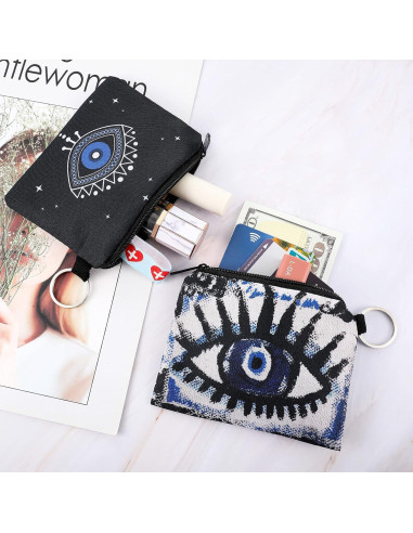 10 Monederos Mini Boho con Cremallera para Mujeres y Niñas