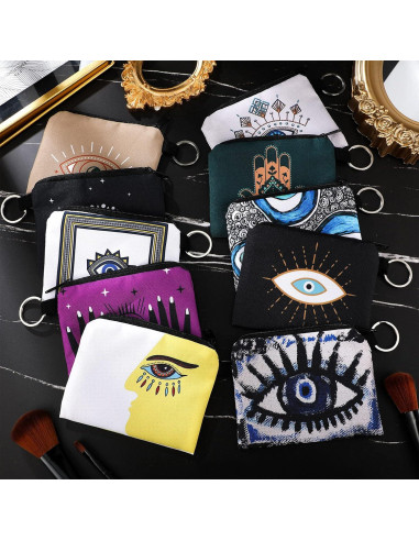 10 Monederos Mini Boho con Cremallera para Mujeres y Niñas