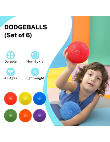 Pelotas de Dodgeball BallFUN 5" para Niños y Adultos - 6 Piezas