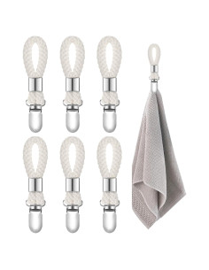 6 Clips para Toallas de Cocina y Baño SXoonKing Beige
