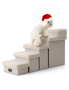 Escalera Plegable para Perros Pequeños Cozy Kiss 5 Niveles Beige
