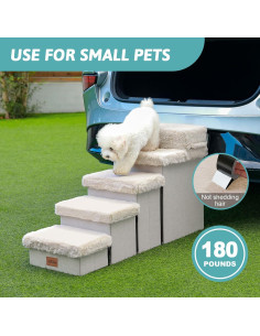 Escalera Plegable para Perros Pequeños Cozy Kiss 5 Niveles Beige 2