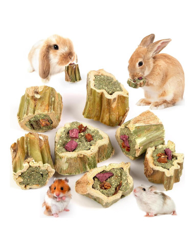 Juguetes de Masticar para Conejos Abizoo 100g con Heno y Verduras