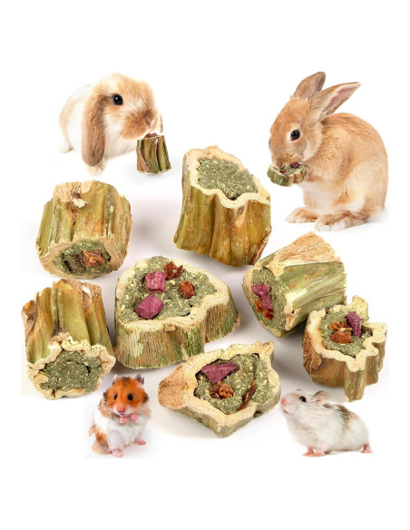 Juguetes de Masticar para Conejos Abizoo 100g con Heno y Verduras