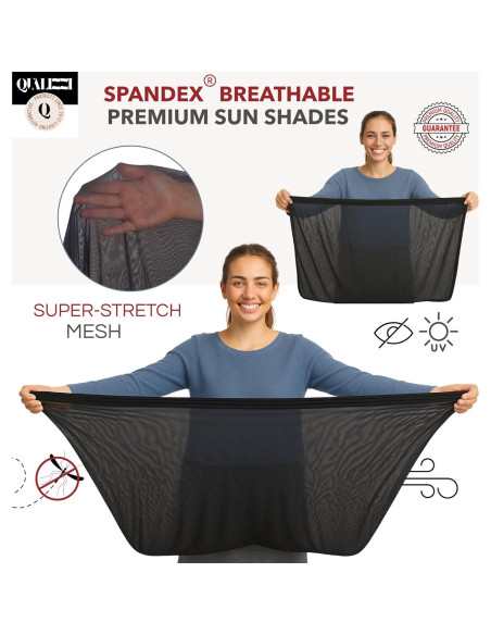 Pantallas Solares para Ventanas de Autos Qualizzi XL - Paquete de 2