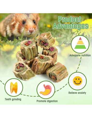 Juguetes de Masticar para Conejos Abizoo 100g con Heno y Verduras