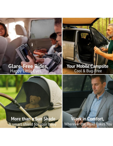 Pantallas Solares para Ventanas de Autos Qualizzi XL - Paquete de 2