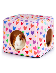 Escondite para Cobayas Bienbee 28x28x24.9cm Corazones Coloridos