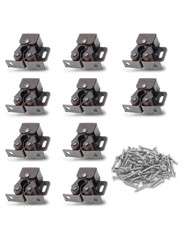 Cierres de Gabinete Doble Rodillo Luomorgo 10 Piezas Bronce