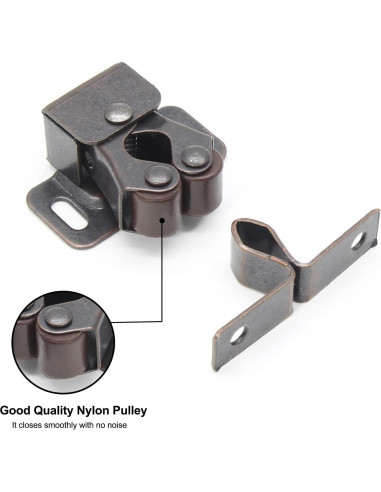 Cierres de Gabinete Doble Rodillo Luomorgo 10 Piezas Bronce