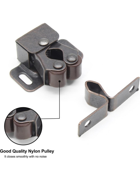 Cierres de Gabinete Doble Rodillo Luomorgo 10 Piezas Bronce