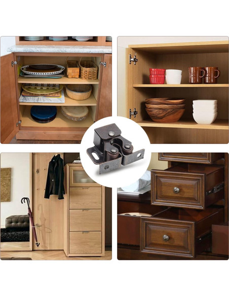 Cierres de Gabinete Doble Rodillo Luomorgo 10 Piezas Bronce