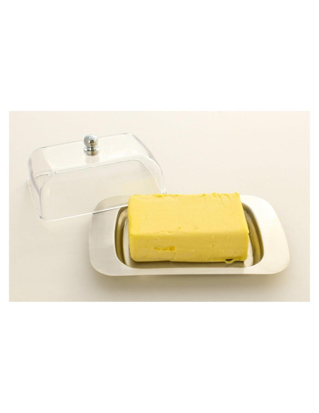 Plato de Mantequilla Zoie + Chloe Acero Inoxidable con Tapa