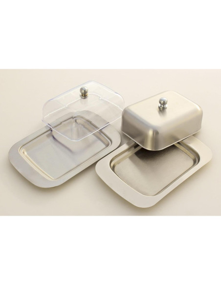 Plato de Mantequilla Zoie + Chloe Acero Inoxidable con Tapa