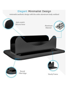 Soporte Vertical Aluminio IFCASE para Mac Mini 2010-2023 Negro 2