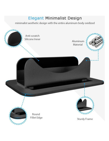 Soporte Vertical Aluminio IFCASE para Mac Mini 2010-2023 Negro