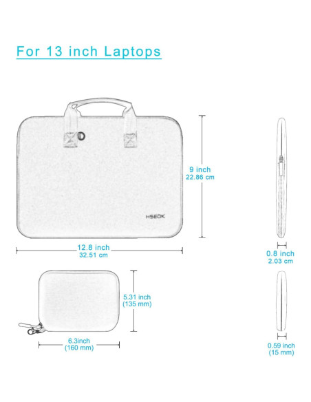 Funda Neopreno Hseok 13" para Laptop y Estuche Extra