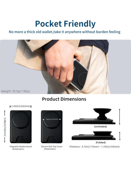 Soporte de Billetera Magnética AUROX para iPhone 16/15/14/13/12