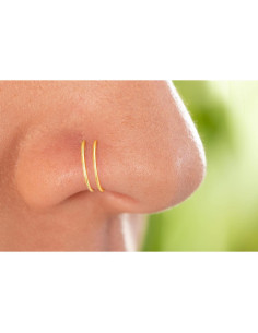Aro de Nariz Espiral Dorado 14k Hipoalergénico 7mm 2