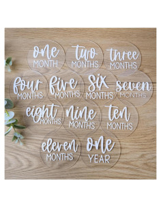 Discos de Hitos Mensuales Acrílico JINMURY 13 PCS 10.16 cm