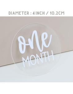 Discos de Hitos Mensuales Acrílico JINMURY 13 PCS 10.16 cm 2