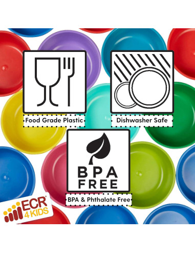 Tazones de Comida ECR4Kids ELR-18100-BE - Set de 3, Libre de BPA