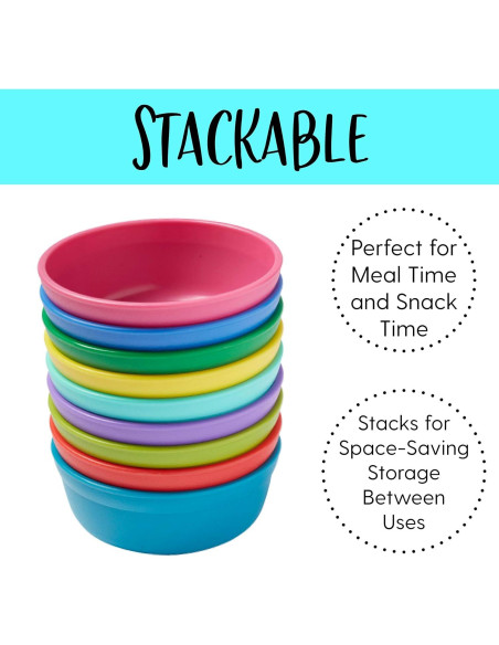 Tazones de Comida ECR4Kids ELR-18100-BE - Set de 3, Libre de BPA