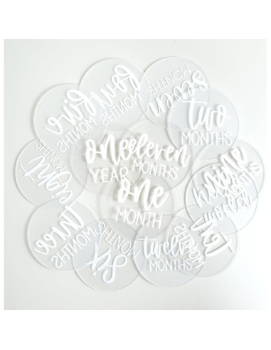 Discos de Hitos Mensuales Acrílico JINMURY 13 PCS 10.16 cm