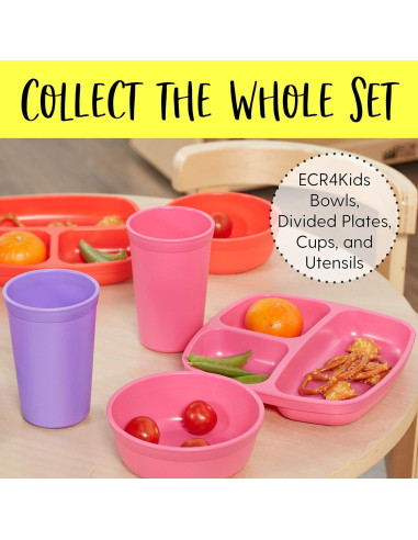 Tazones de Comida ECR4Kids ELR-18100-BE - Set de 3, Libre de BPA