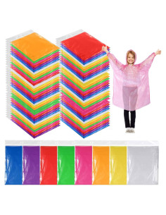 80 Ponchos de Lluvia Desechables para Niños Berlune - Impermeables