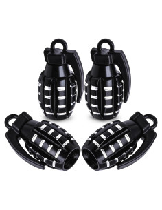 4 Tapones de Válvula de Neumático MEAJOO de Aluminio Negro