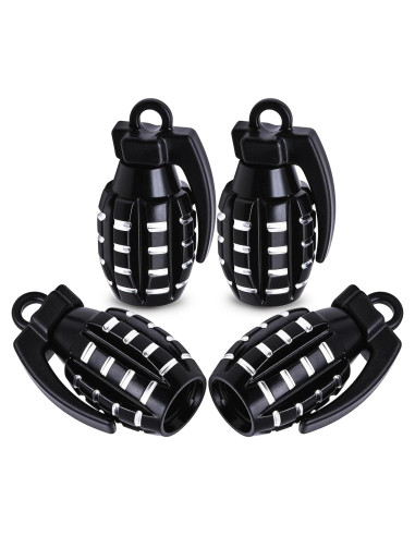 4 Tapones de Válvula de Neumático MEAJOO de Aluminio Negro