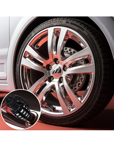 4 Tapones de Válvula de Neumático MEAJOO de Aluminio Negro