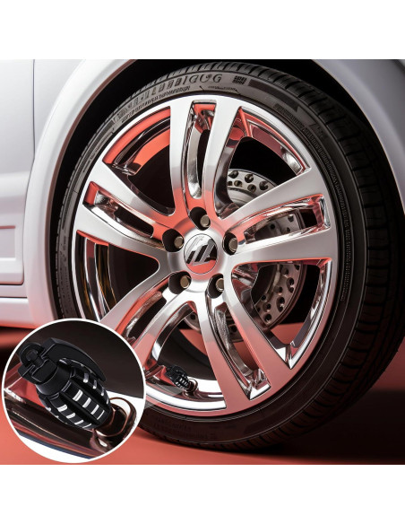 4 Tapones de Válvula de Neumático MEAJOO de Aluminio Negro