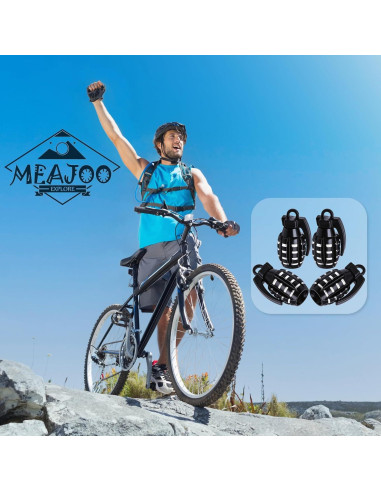 4 Tapones de Válvula de Neumático MEAJOO de Aluminio Negro