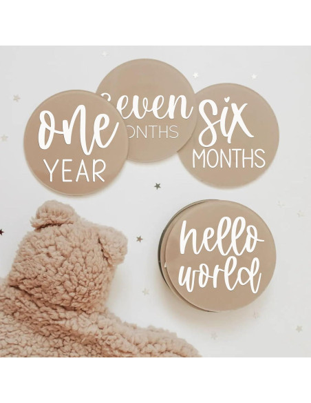 Discos de Hitos Mensuales Acrílico JINMURY 13 PCS 10.16 cm