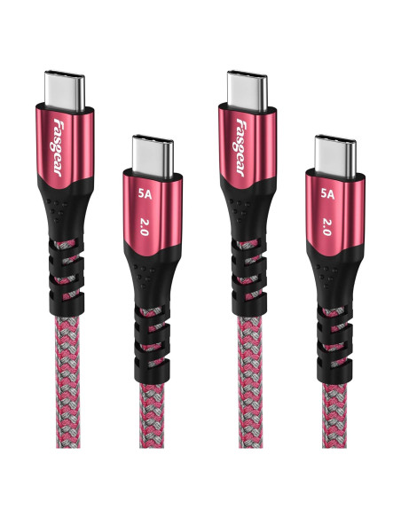 Cable USB C a USB C 100W Fasgear 50cm Carga Rápida 5A