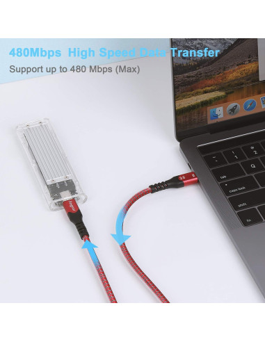 Cable USB C a USB C 100W Fasgear 50cm Carga Rápida 5A