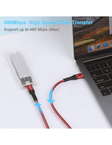 Cable USB C a USB C 100W Fasgear 50cm Carga Rápida 5A