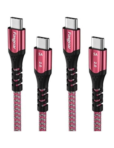 Cable USB C a USB C 100W Fasgear 50cm Carga Rápida 5A