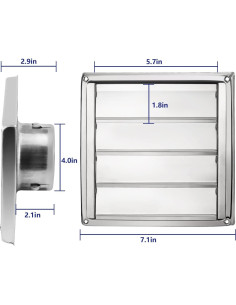 Cubierta de Ventilación de Secadora Funmit 4" Acero Inoxidable 2
